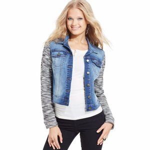 $89 Jessica Simpson Pixie Contrast Liberty Blue Denim 2016 Collection Jacket